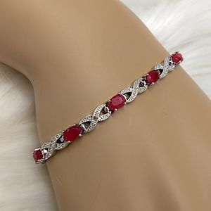 Ruby And Silver Bracelet NWOT